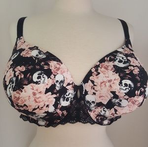 Torrid T Shirt Bra Curved Skull & Roses As 42H